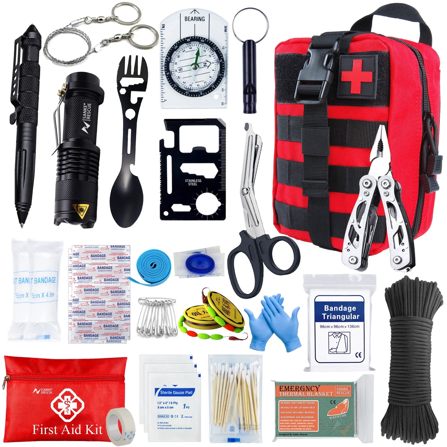Tactical First Aid Kit Emergency Survival Kit Medical Bag EDC Pouch for Camping and Car - Wellness Outdoor Gear