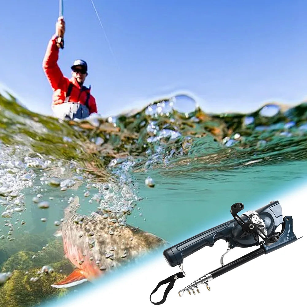 Folding Telescopic Fishing Rod with Reel Carbon Fiber Spinning Pole for Outdoor Fishing - Wellness Outdoor Gear