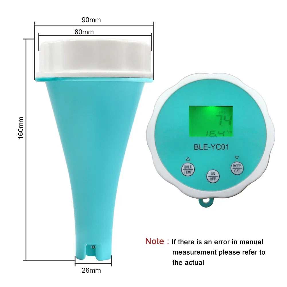 6 in 1 Residual Chlorine Monitor with Backlit LCD for Home Pool Water Quality Testing - Wellness Outdoor Gear