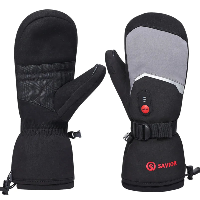 Savior Heat Heated Mittens Ski Gloves With Rechargeable Battery