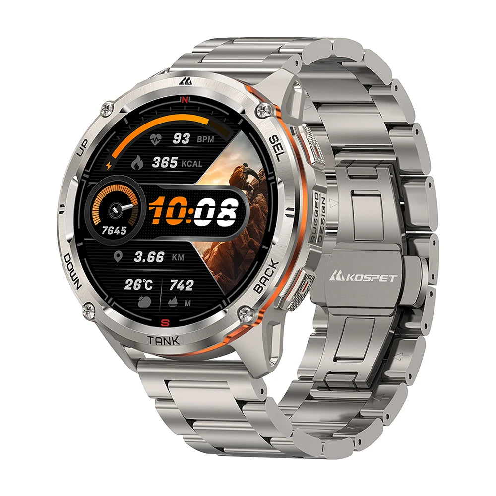 KOSPET Tank T3 Ultra GPS Smart Watch for Men with Compass and Altimeter 5ATM Waterproof - Wellness Outdoor Gear