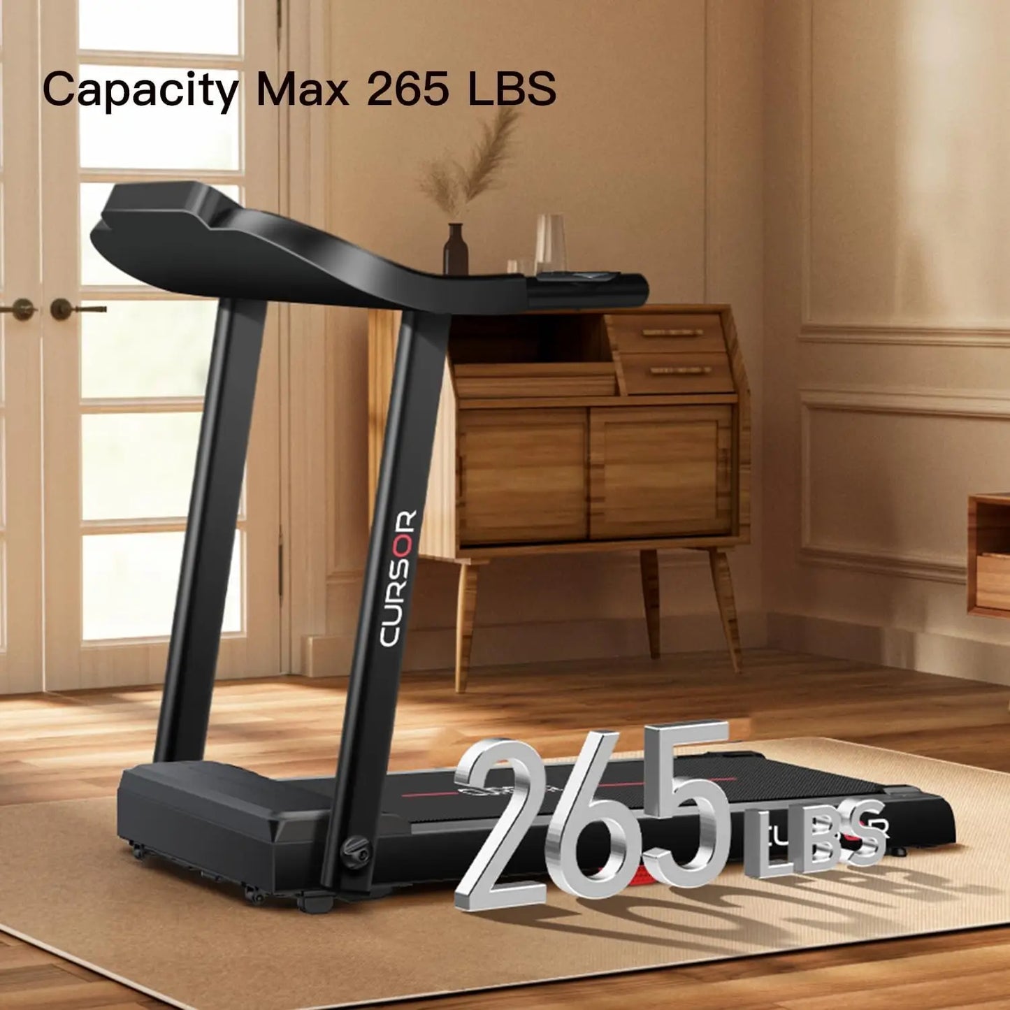 Home Folding Treadmill with Pulse Sensors and 2.5 HP Quiet Brushless Motor for Cardio - Wellness Outdoor Gear