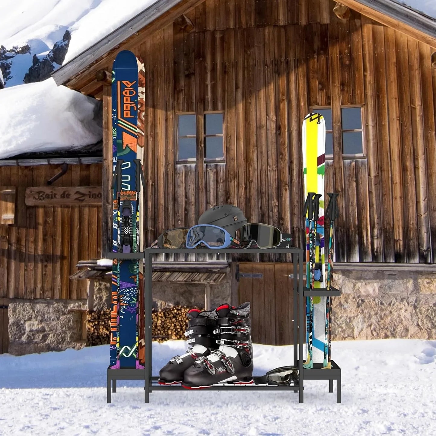 Hign Concerned Ski Storage Rack System 6 Pair Organizer - Wellness Outdoor Gear