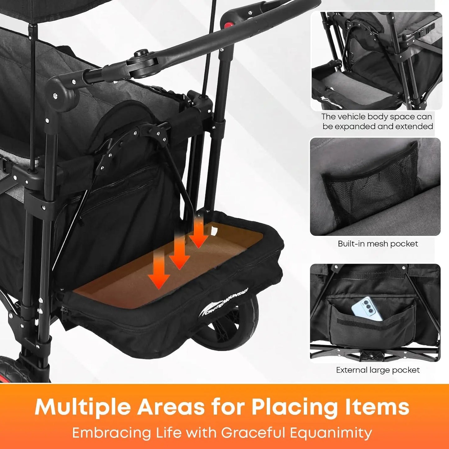 Electric Collapsible Wagon Heavy Duty Beach Cart With Wheels - Wellness Outdoor Gear