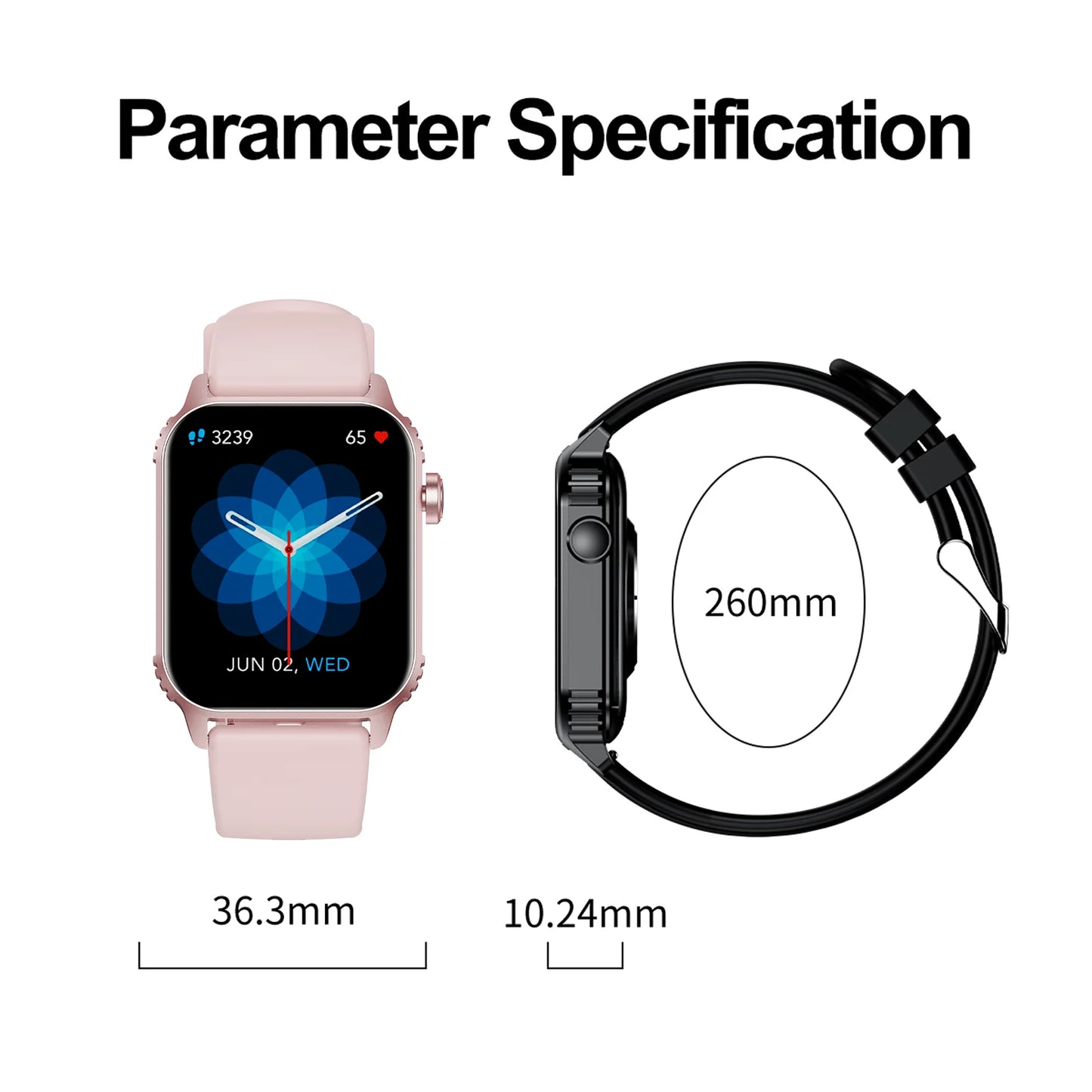 TG08 Smart Watch 1.85 Inch Waterproof Fitness Tracker With Call Function and 100 Sport Modes - Wellness Outdoor Gear