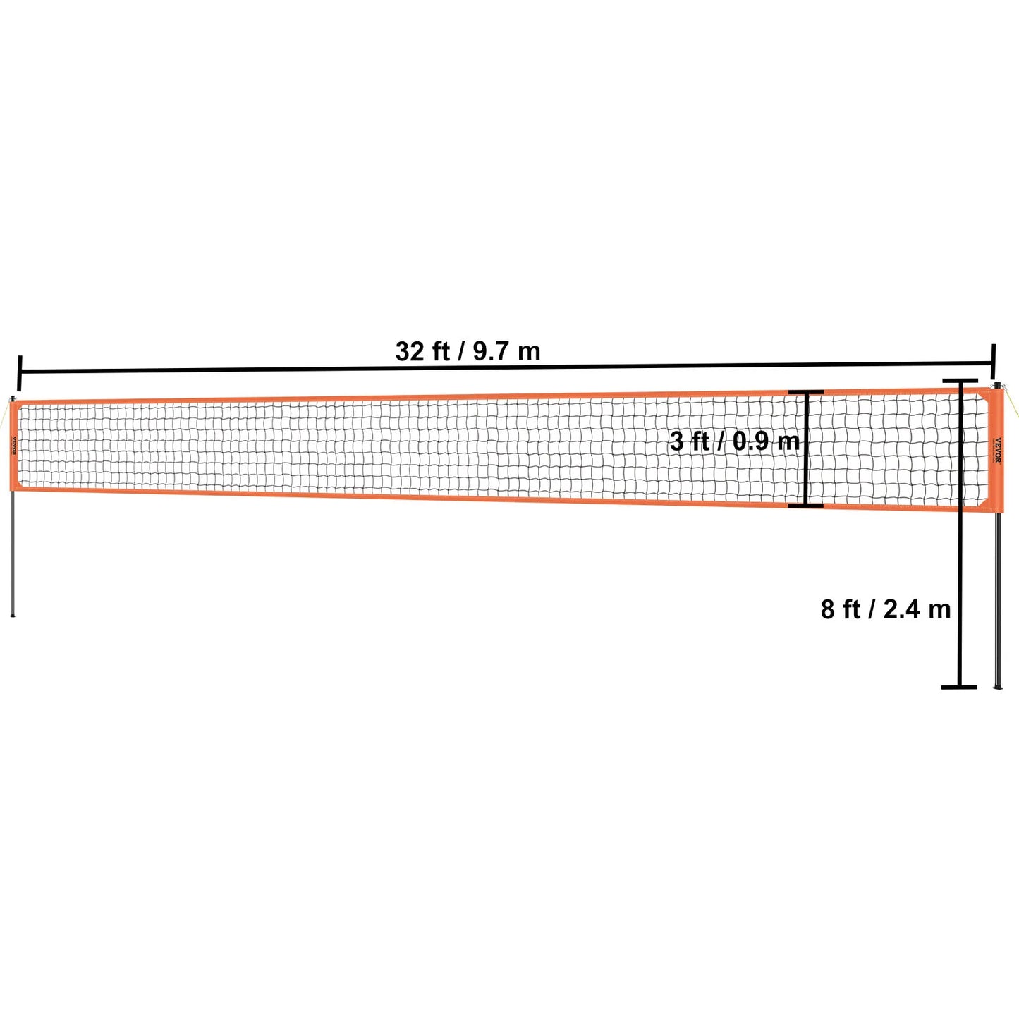 Portable Adjustable Volleyball Net System with Steel Poles and Carrying Bag for Outdoor Fun - Wellness Outdoor Gear