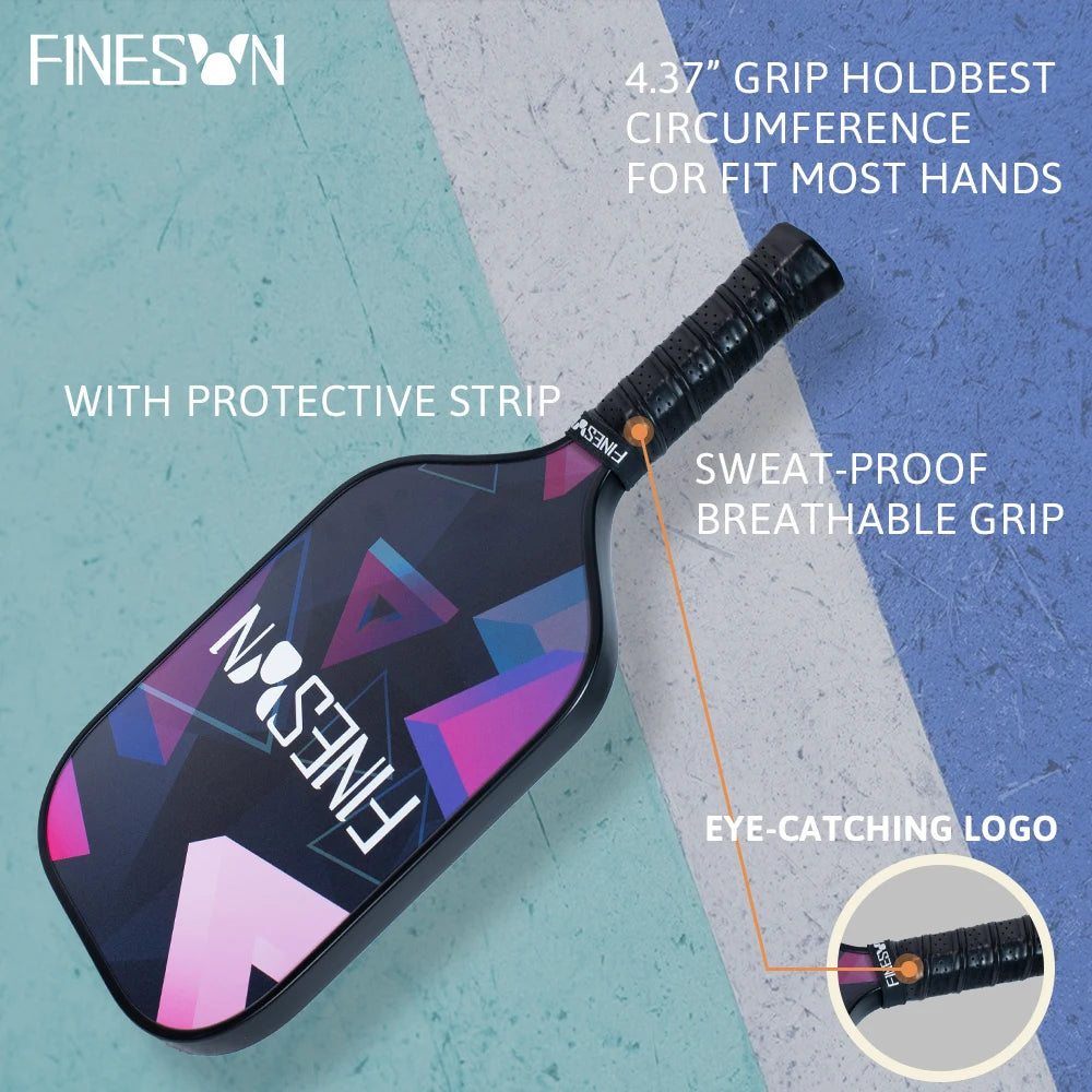 Pickleball Set with 16mm Paddles and Honeycomb Core Includes 2 Rackets and 4 Balls - Wellness Outdoor Gear