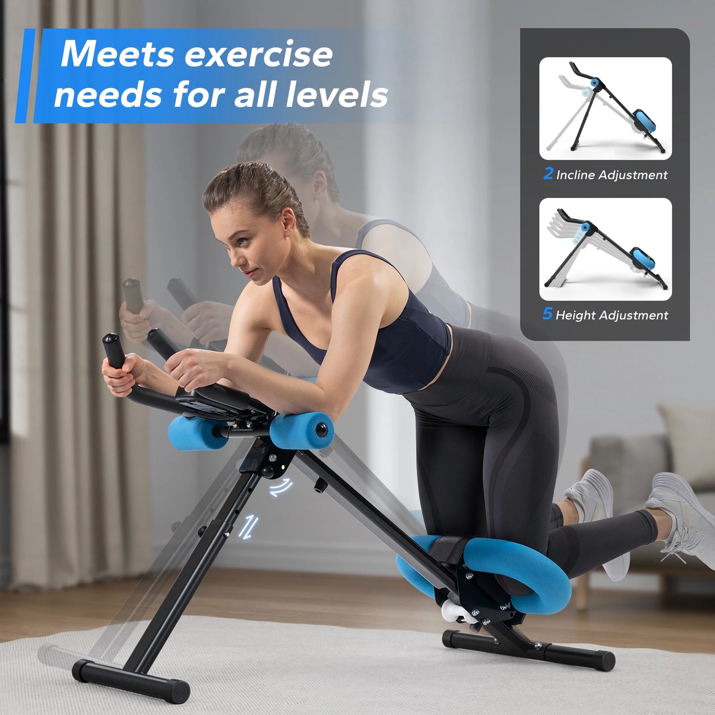 MERACH Ab Machine Adjustable Trainer Foldable Core Ab Exercise System