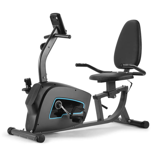 Recumbent Exercise Bike for Home with Adjustable Seat and 8 Resistance Levels - Wellness Outdoor Gear