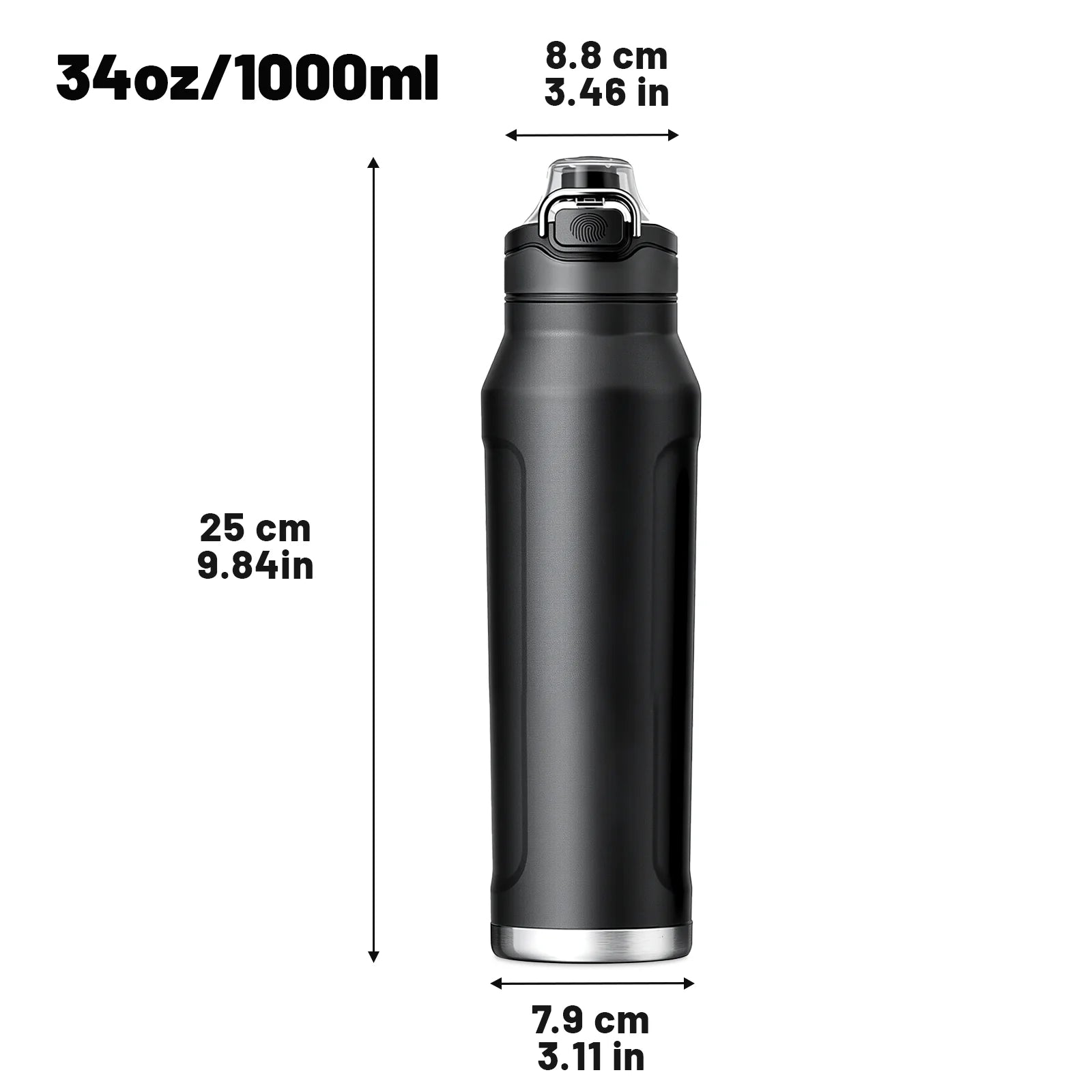 32 Oz Double Vacuum Insulated Water Bottle with Lid Straw and Carry Rope for Travel - Wellness Outdoor Gear