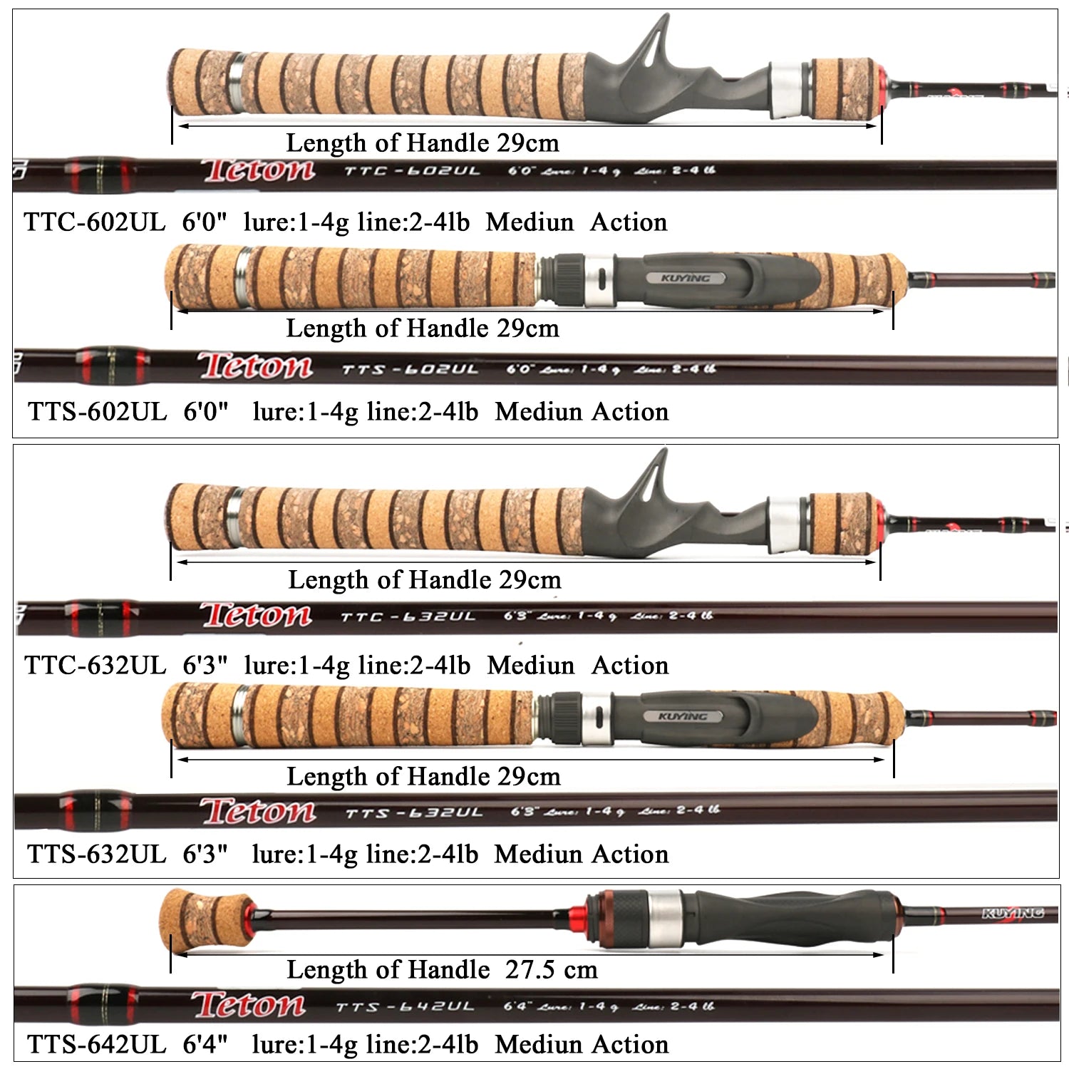 KUYING Teton UL Ultra-Light Soft Fishing Rod 1.8m 1.9m 1.92m Carbon Casting Spinning Rod - Wellness Outdoor Gear