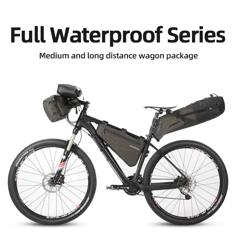 Rockbros Rainproof Large Capacity Bike Frame Bag Waterproof Triangle Pouch Accessories - Wellness Outdoor Gear