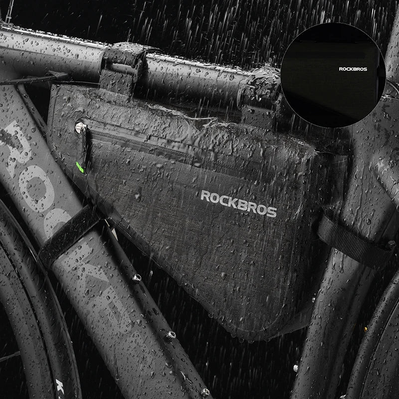 Rockbros Rainproof Large Capacity Bike Frame Bag Waterproof Triangle Pouch Accessories - Wellness Outdoor Gear