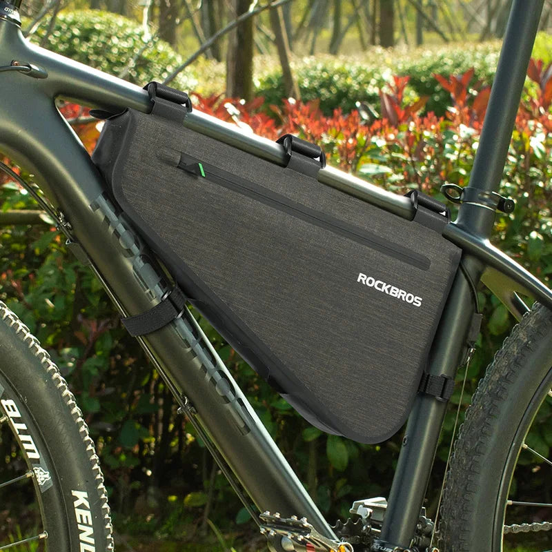Rockbros Rainproof Large Capacity Bike Frame Bag Waterproof Triangle Pouch Accessories - Wellness Outdoor Gear