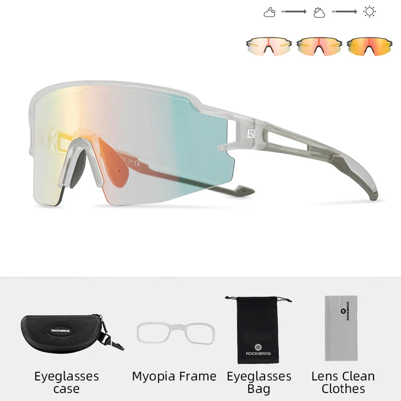 Rockbros Photochromic Polarized Cycling Glasses UV400 - Wellness Outdoor Gear