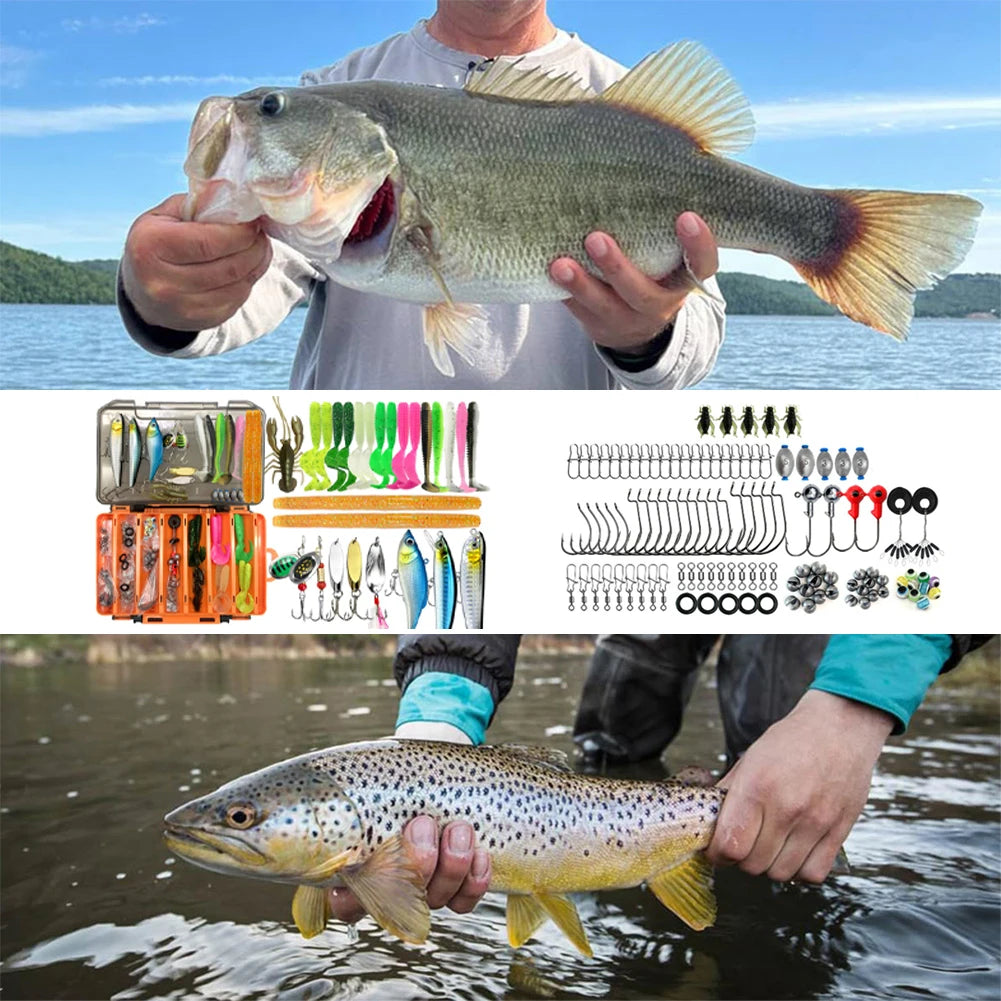 APWIKOGER Fishing Lure Set Soft And Hard Bait Kit Complete - Wellness Outdoor Gear
