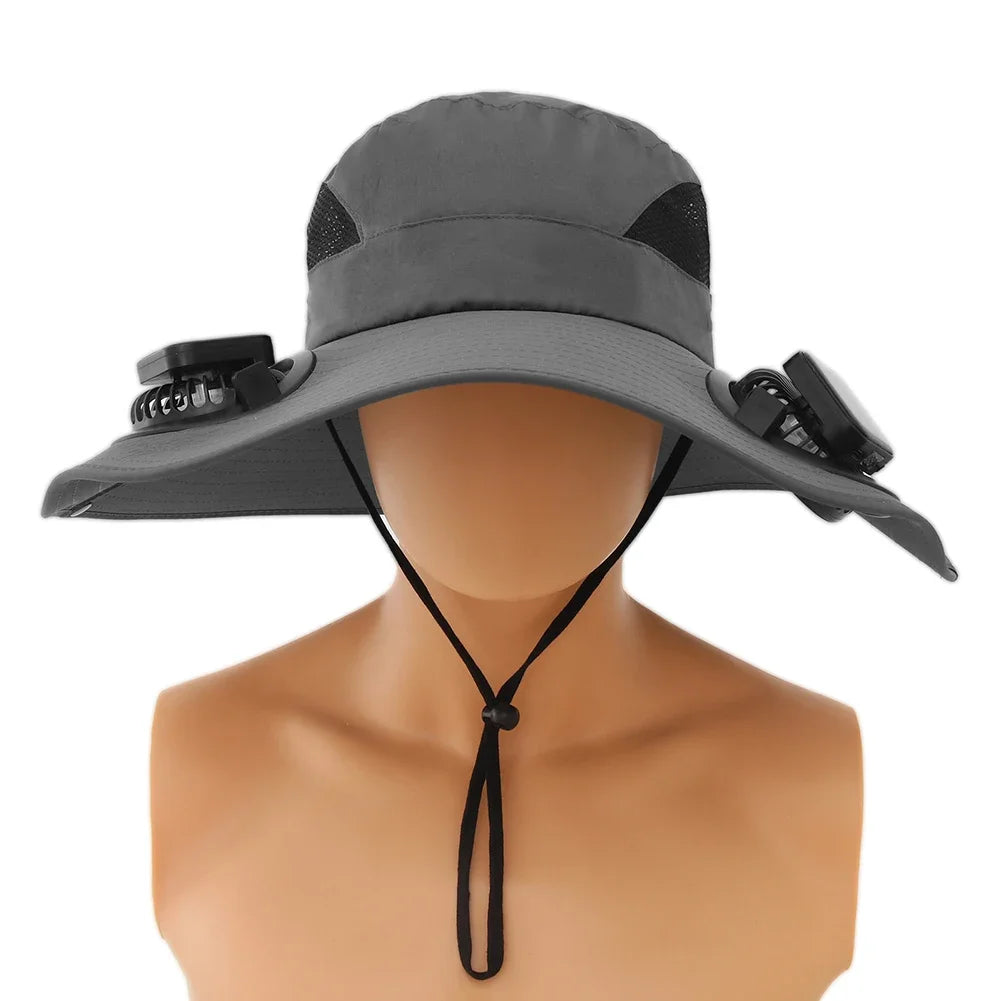 APWIKOGERCN Solar Fan Hat Wide Brim UV Protection For Men - Wellness Outdoor Gear
