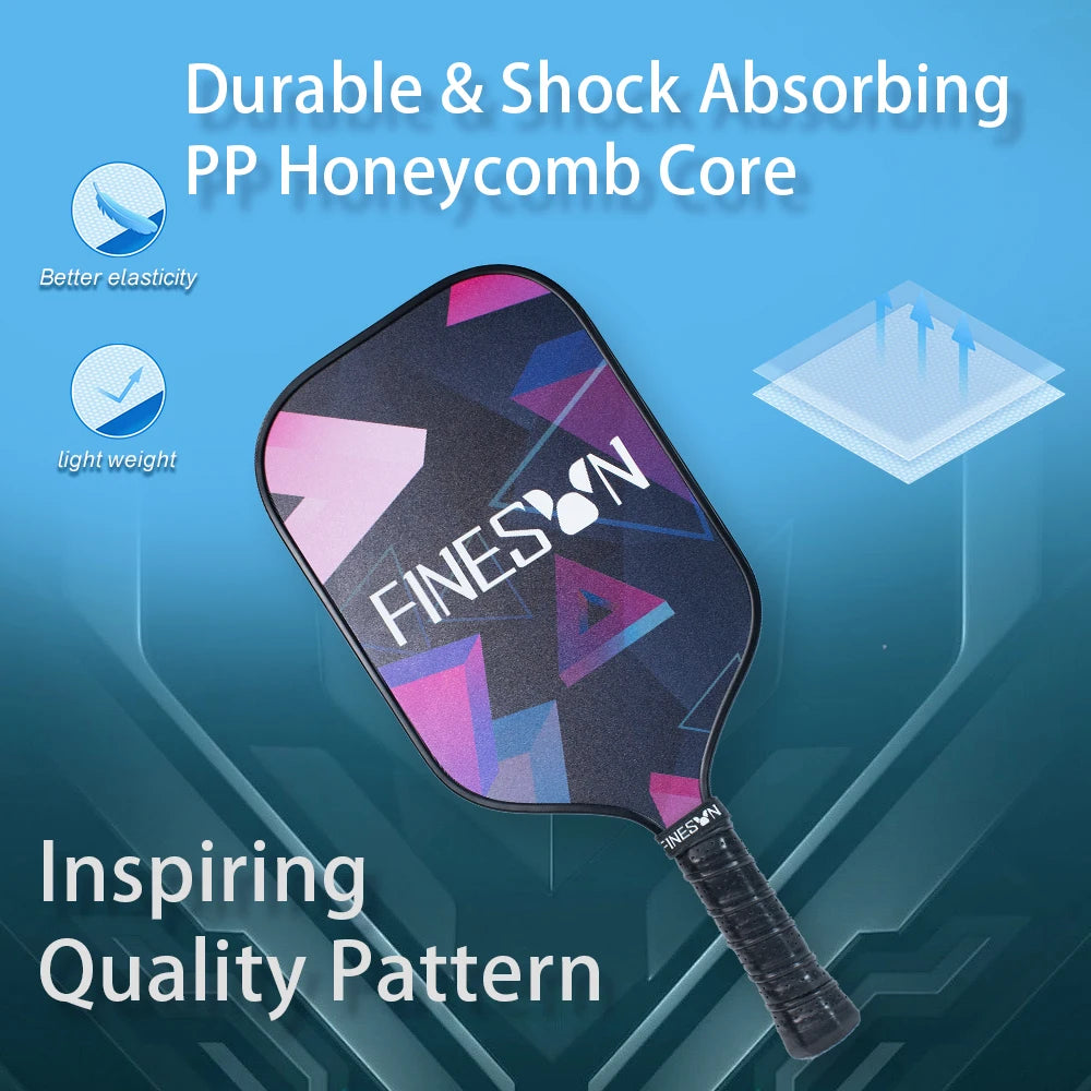 Pickleball Set with 16mm Paddles and Honeycomb Core Includes 2 Rackets and 4 Balls - Wellness Outdoor Gear