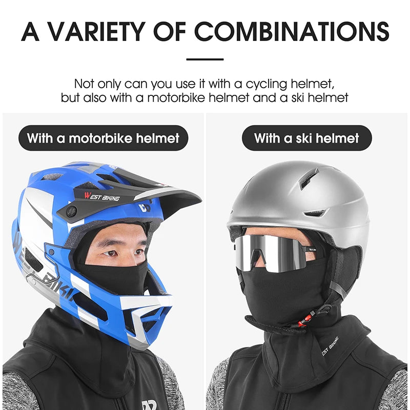 West Biking Windproof Winter Fleece Cycling Cap Balaclava Neck Warmer