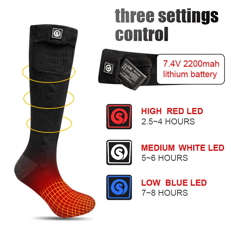 Snow Deer Winter Heated Socks Rechargeable Battery Foot Warmer