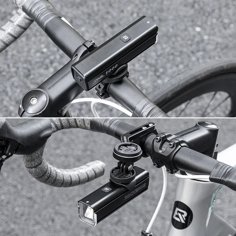 ROCKBROS 1000LM IPX6 Rainproof Rechargeable Bike Front Light for Cycling Adventures - Wellness Outdoor Gear