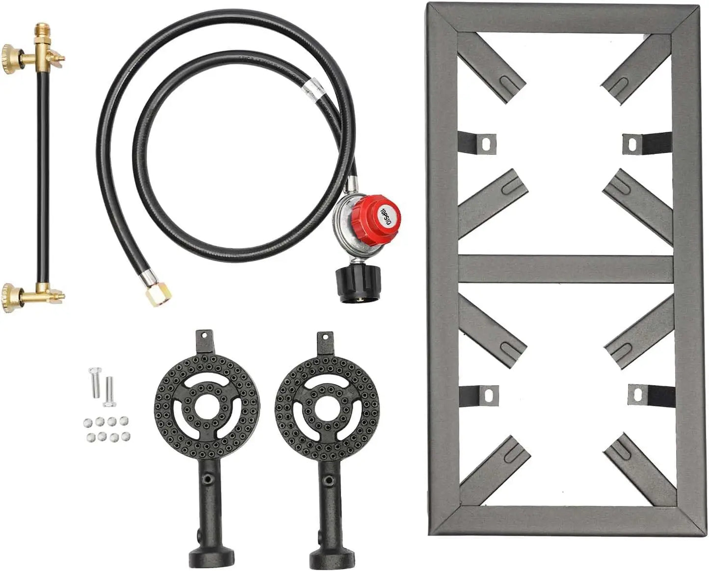 Portable Propane Camp Stove 2 Burner Cast Iron LPG Cooker For Outdoor Cooking