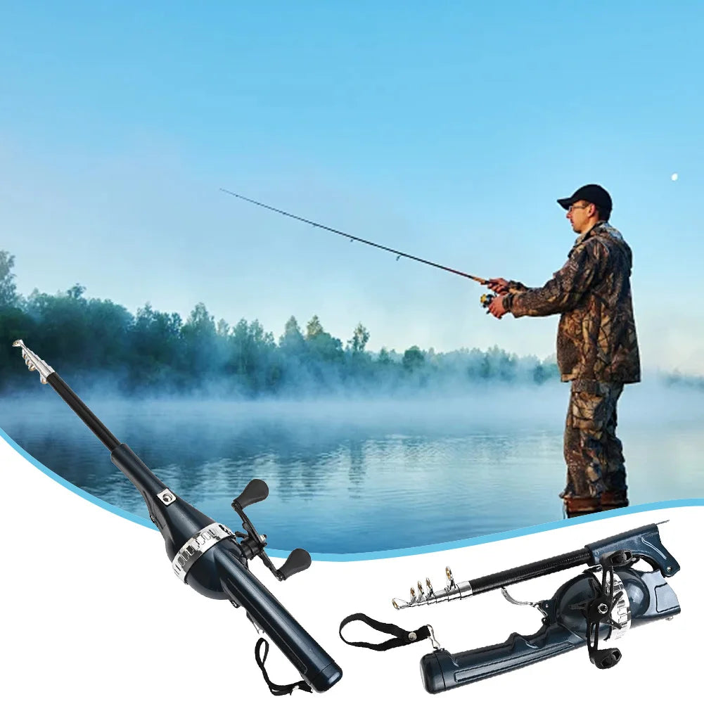 Folding Telescopic Fishing Rod with Reel Carbon Fiber Spinning Pole for Outdoor Fishing - Wellness Outdoor Gear
