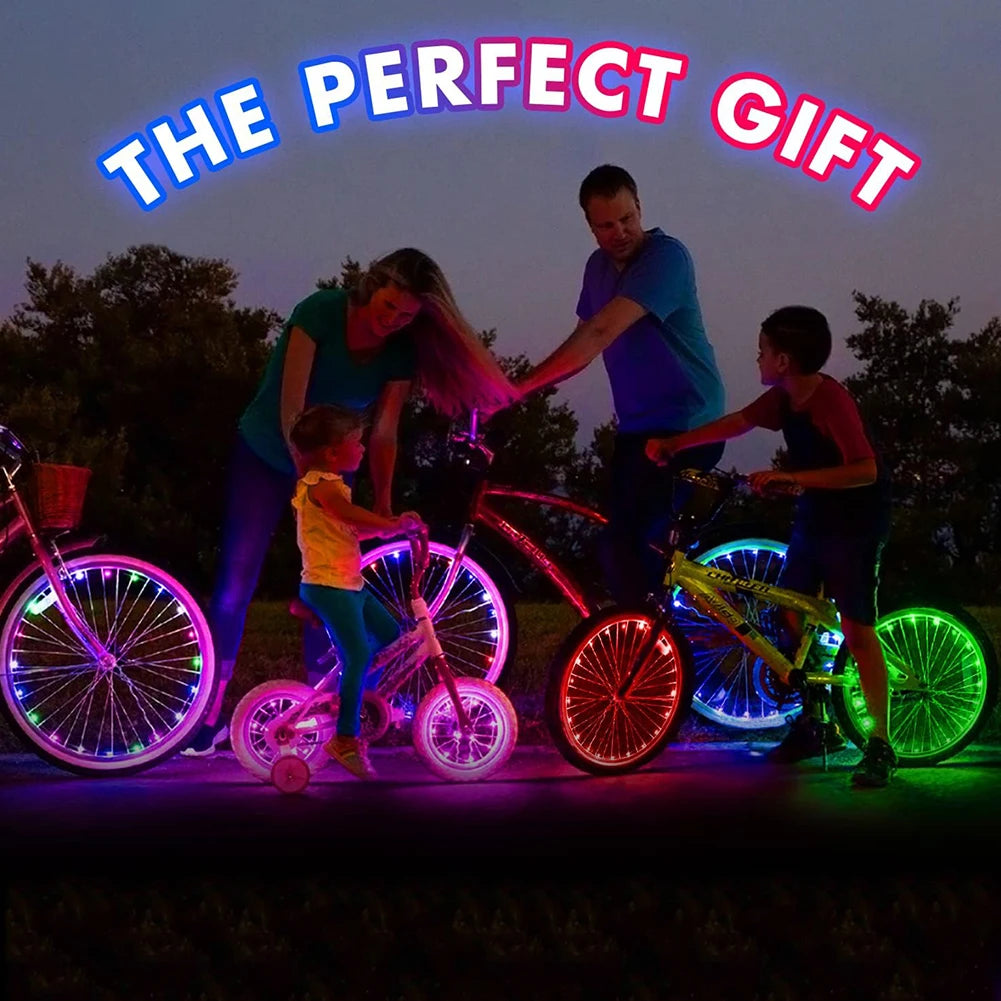 LED Bike Wheel Lights with Remote Control for Safety and Style Cycling Accessories - Wellness Outdoor Gear