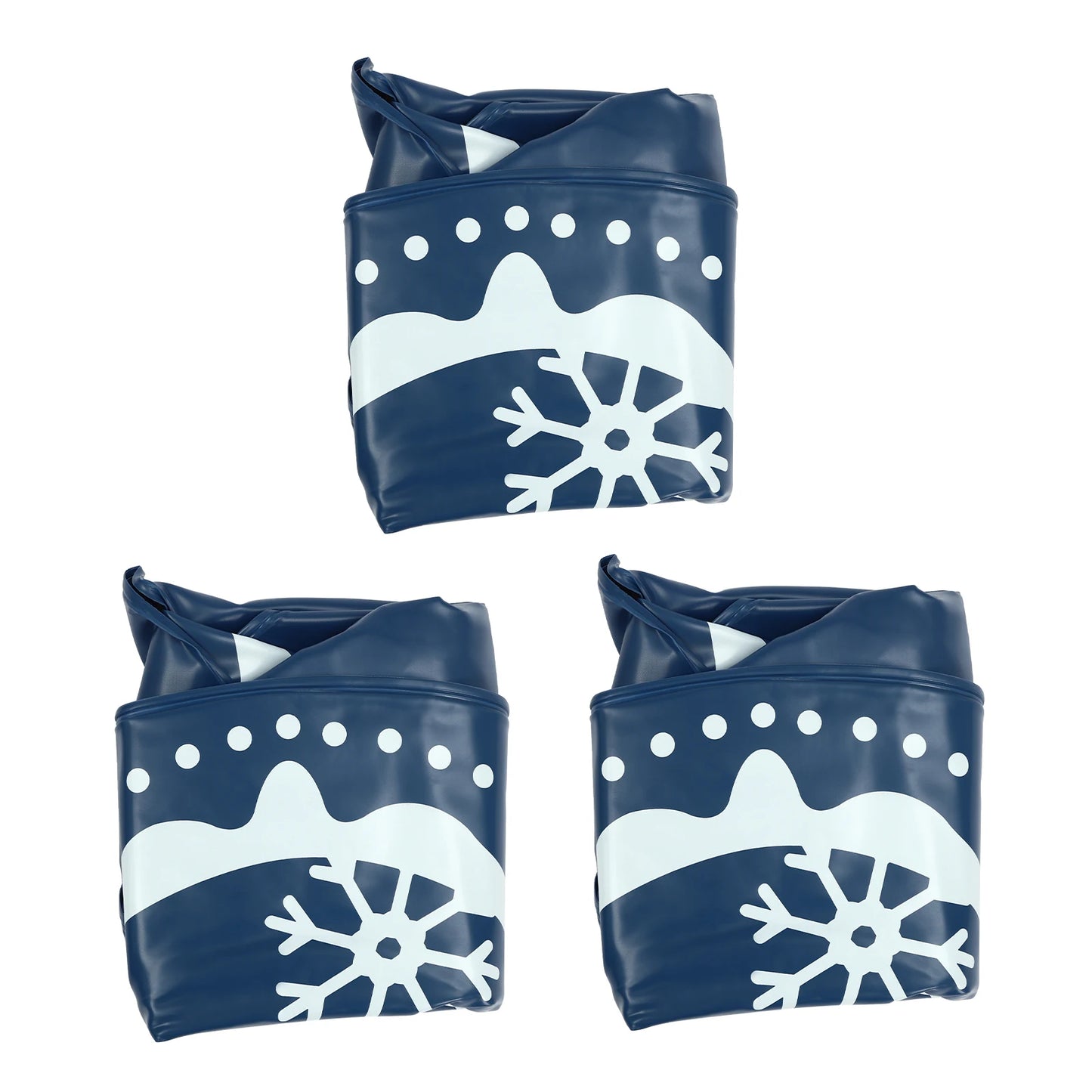 Set of Three 40 Inch Inflatable Snow Sleds in Blue for Fun Winter Adventures - Wellness Outdoor Gear