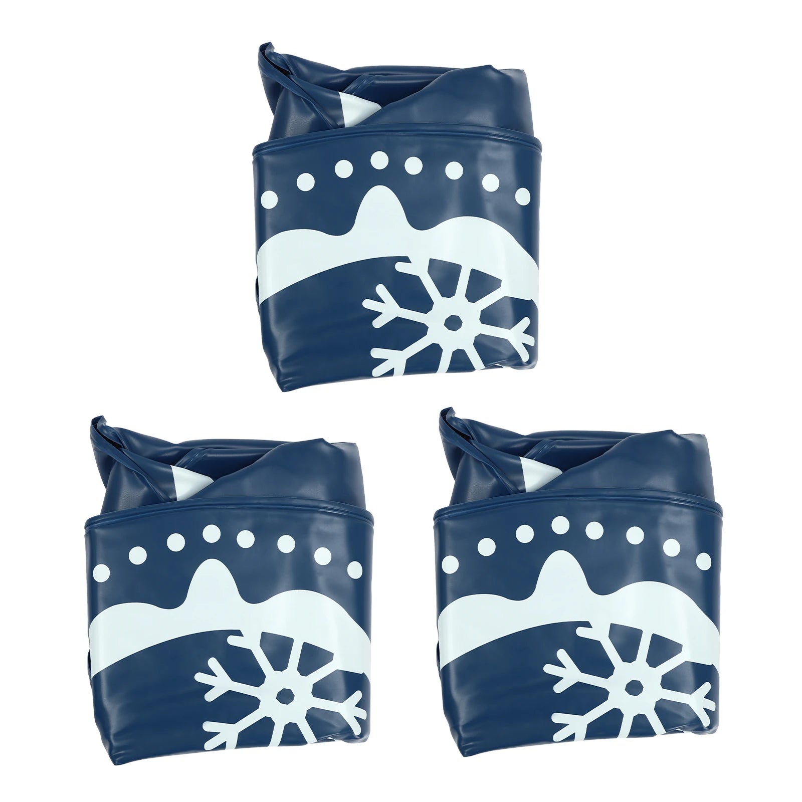 Set of Three 40 Inch Inflatable Snow Sleds in Blue for Fun Winter Adventures - Wellness Outdoor Gear