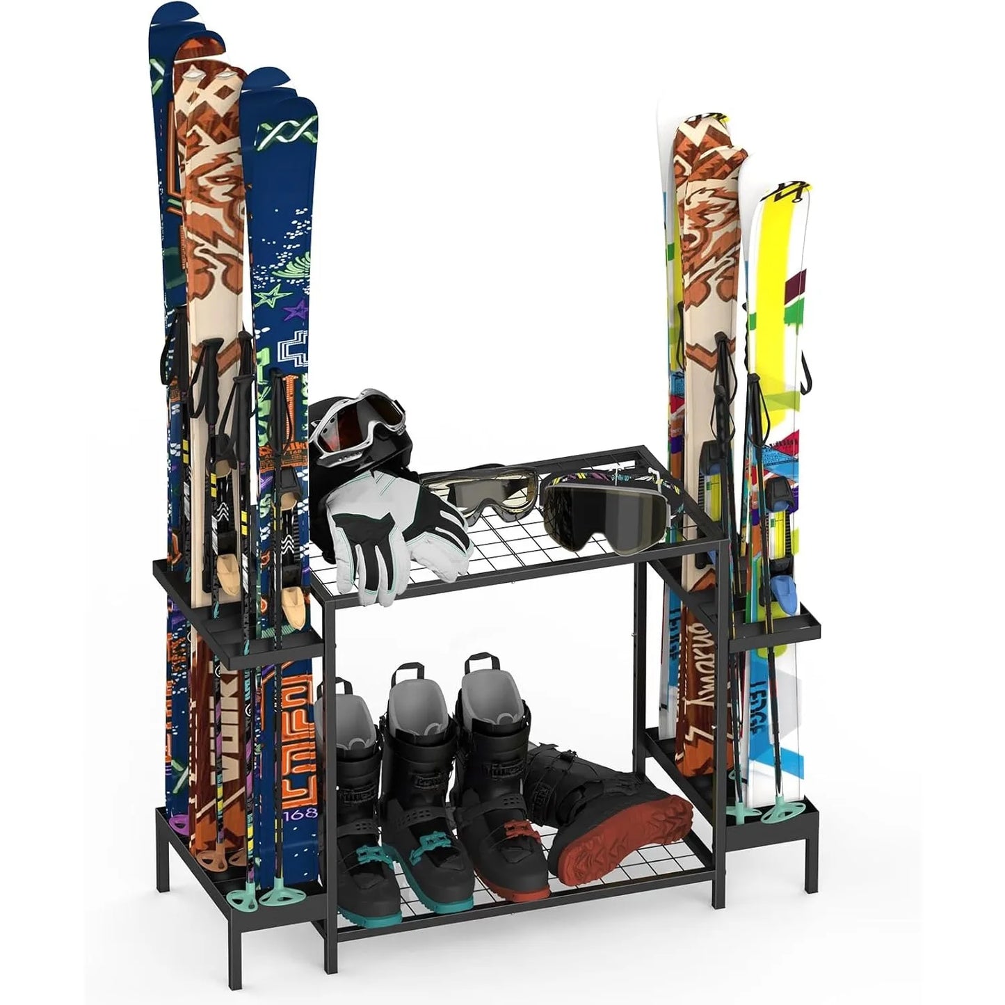 Hign Concerned Ski Storage Rack System 6 Pair Organizer - Wellness Outdoor Gear