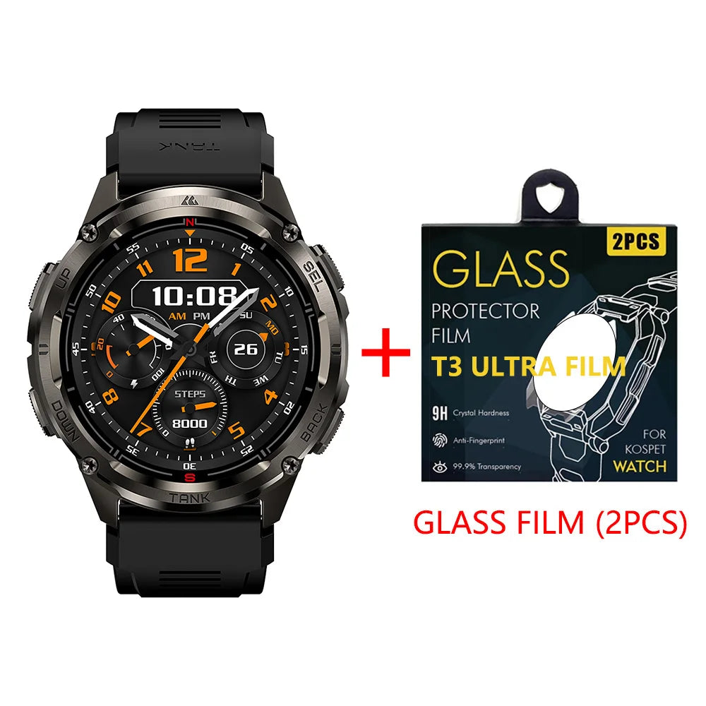 KOSPET Tank T3 Ultra GPS Smart Watch for Men with Compass and Altimeter 5ATM Waterproof - Wellness Outdoor Gear