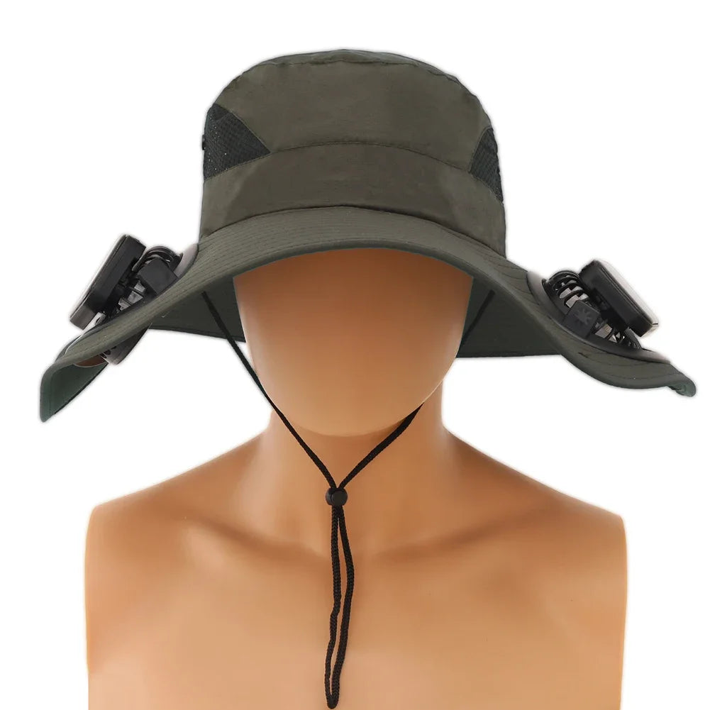 APWIKOGERCN Solar Fan Hat Wide Brim UV Protection For Men - Wellness Outdoor Gear