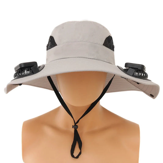 APWIKOGERCN Solar Fan Hat Wide Brim UV Protection For Men - Wellness Outdoor Gear