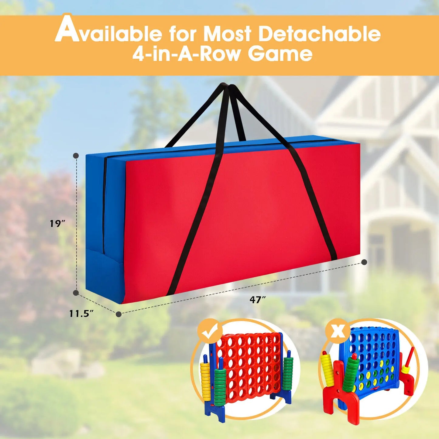 Costway Giant 4 In A Row Connect Game for Indoor Outdoor Family Fun with Carrying Bag - Wellness Outdoor Gear