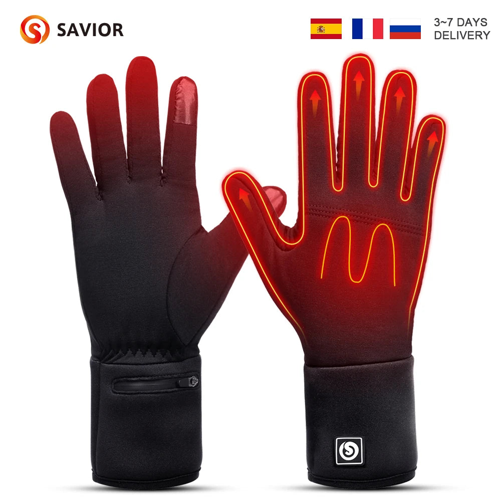 Savior Winter Heated Gloves Goatskin Leather 3 Gears - Wellness Outdoor Gear