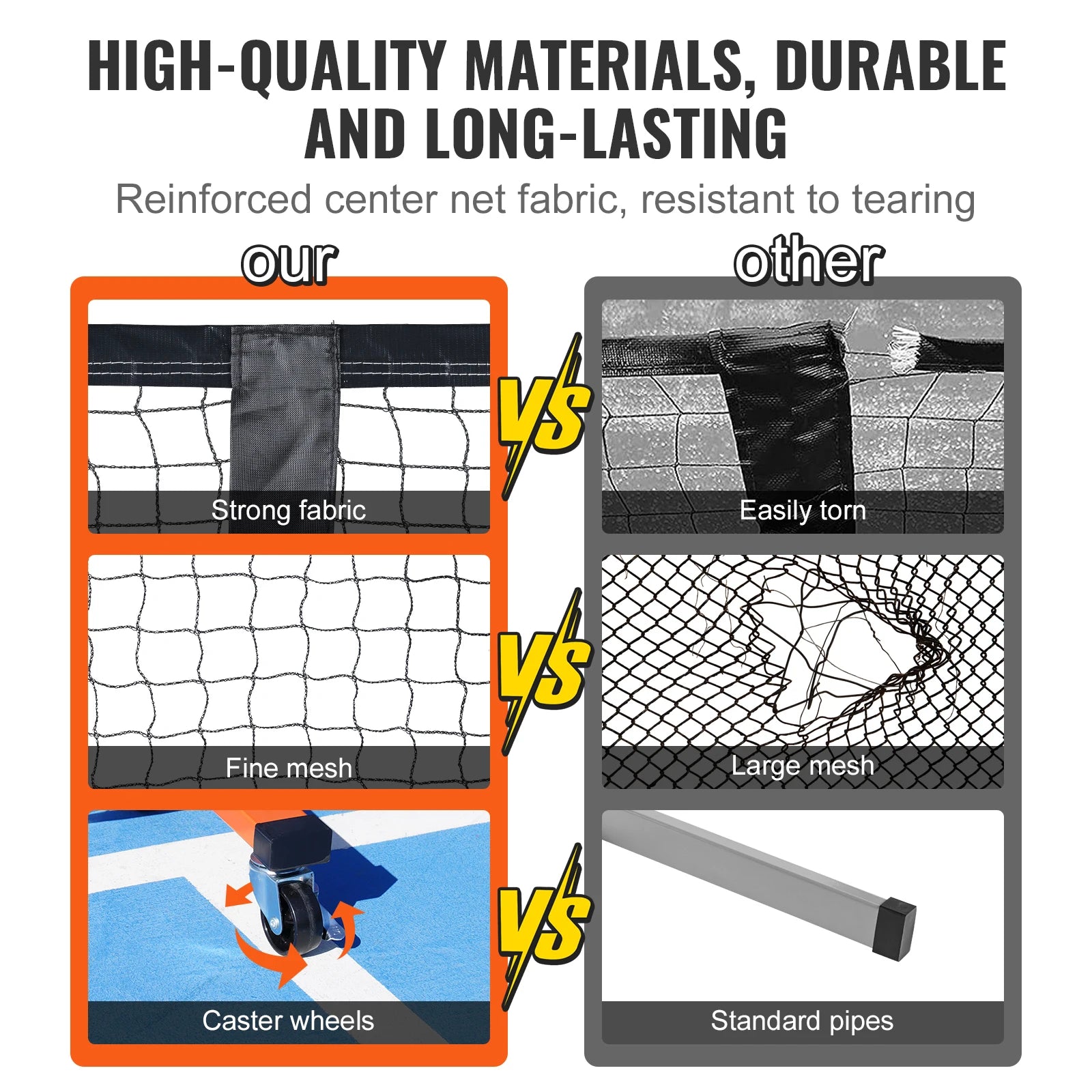 VEVOR Portable Pickleball Net System for Indoor Outdoor Play - Wellness Outdoor Gear