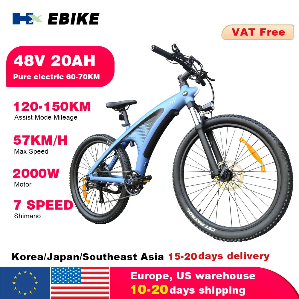 HX Q5 Electric Mountain Bike 2000W 48V 20Ah Off Road - Wellness Outdoor Gear