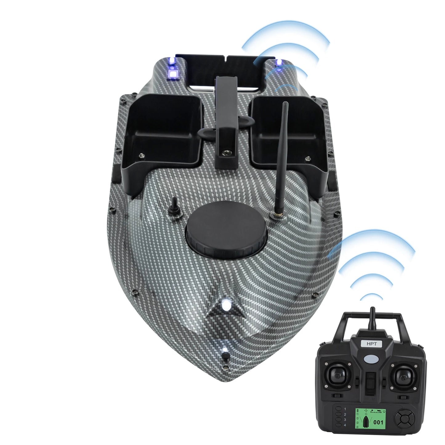 52W RC Fishing Bait Boat With LCD Screen Wind Resistant