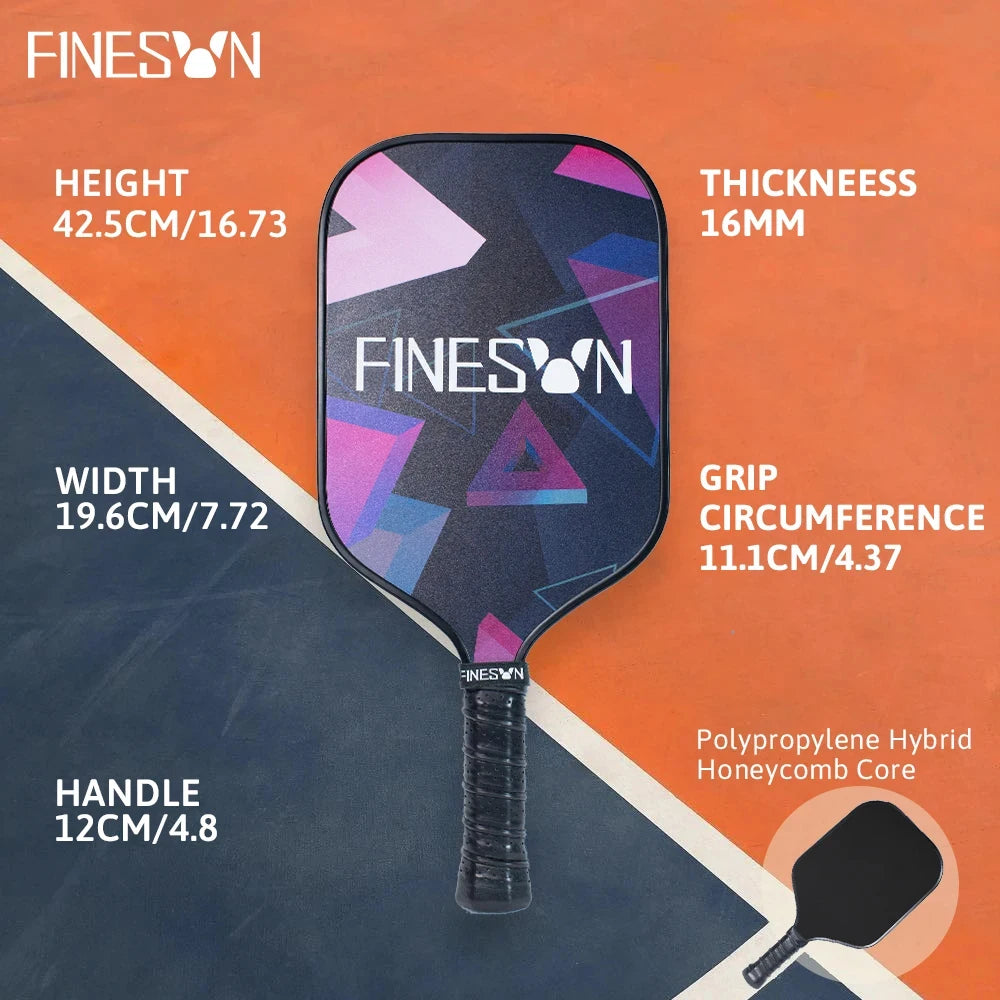 Pickleball Set with 16mm Paddles and Honeycomb Core Includes 2 Rackets and 4 Balls - Wellness Outdoor Gear