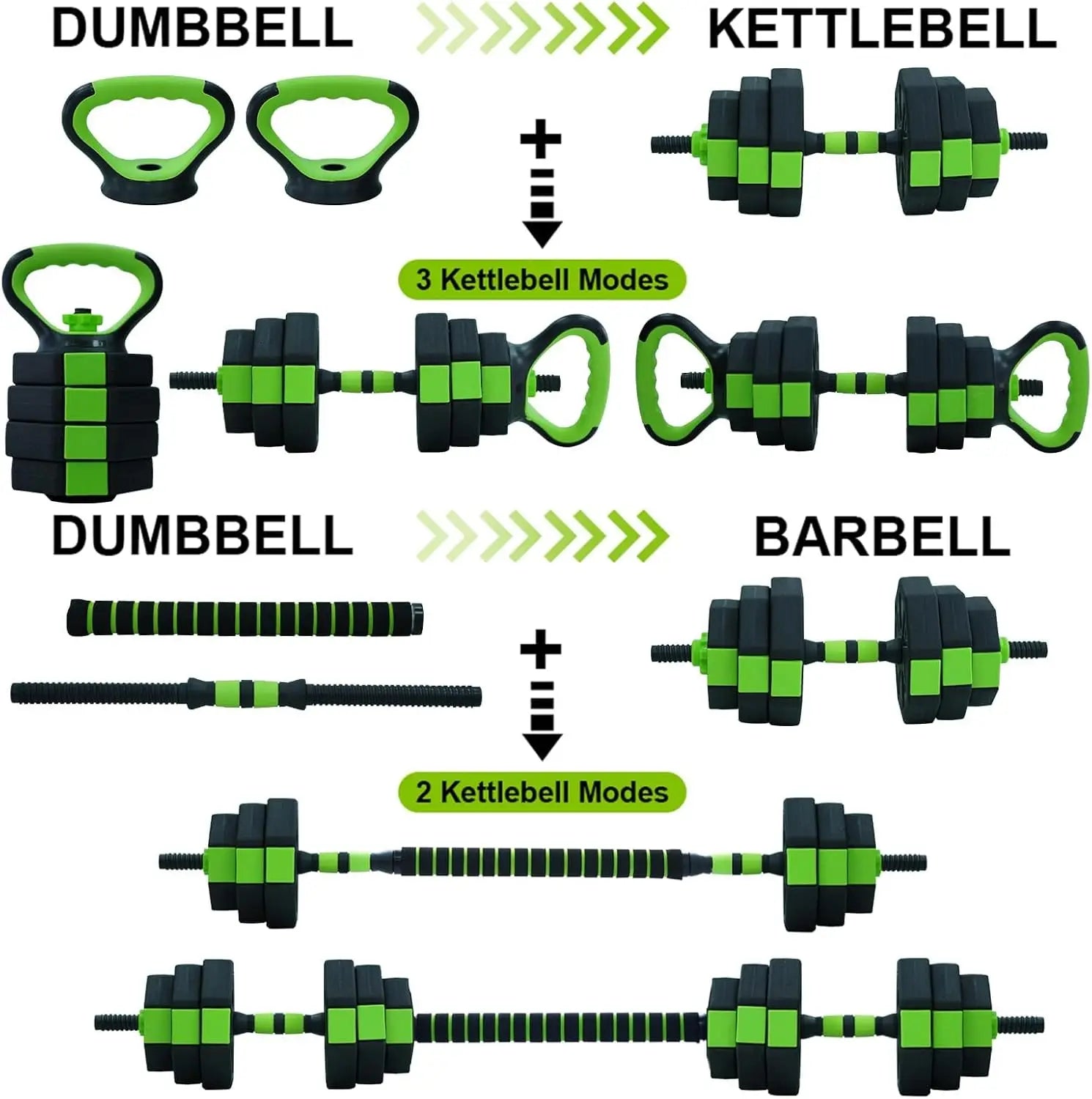 66lbs 88lbs 4 in 1 Adjustable Kettlebell Dumbbell Set for Home Gym Strength Training - Wellness Outdoor Gear