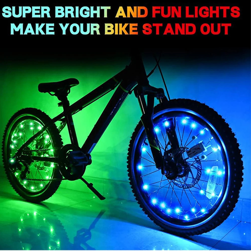 LED Bike Wheel Lights with Remote Control for Safety and Style Cycling Accessories - Wellness Outdoor Gear