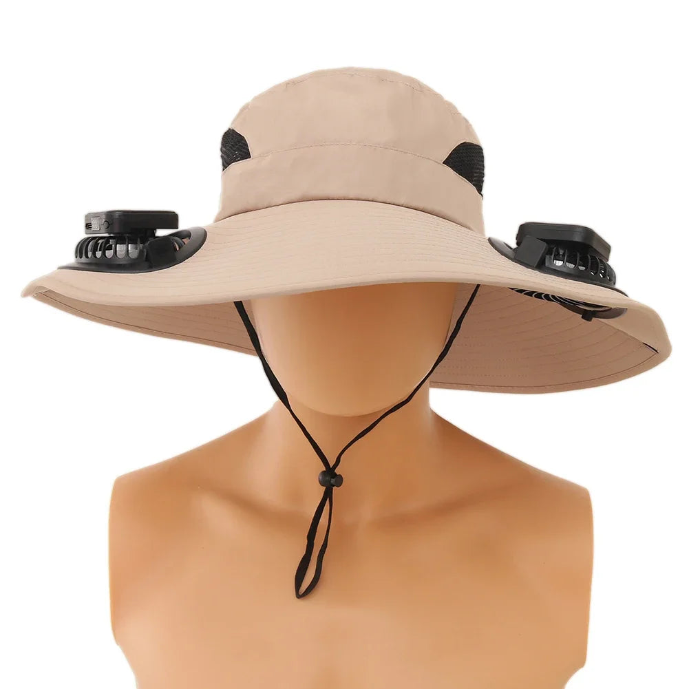 APWIKOGERCN Solar Fan Hat Wide Brim UV Protection For Men - Wellness Outdoor Gear
