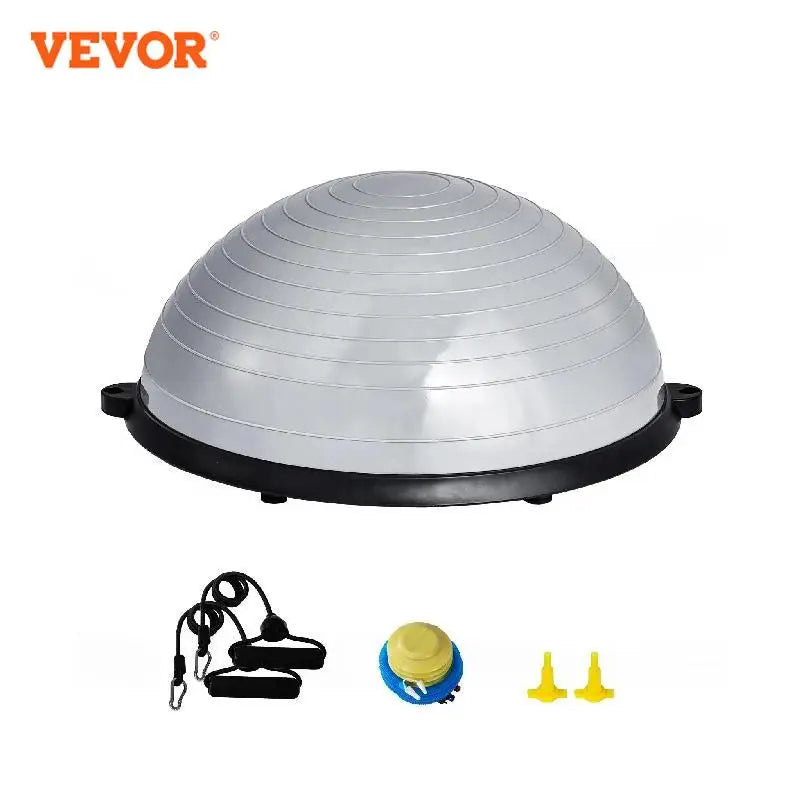 VEVOR 23 Inch Half Exercise Ball Trainer with Resistance Bands for Stability and Balance - Wellness Outdoor Gear