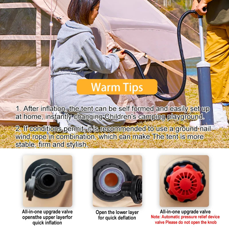 Inflatable Camping Tent for 6-8 People Quick Setup 80.73 Square Feet All Season Tent - Wellness Outdoor Gear