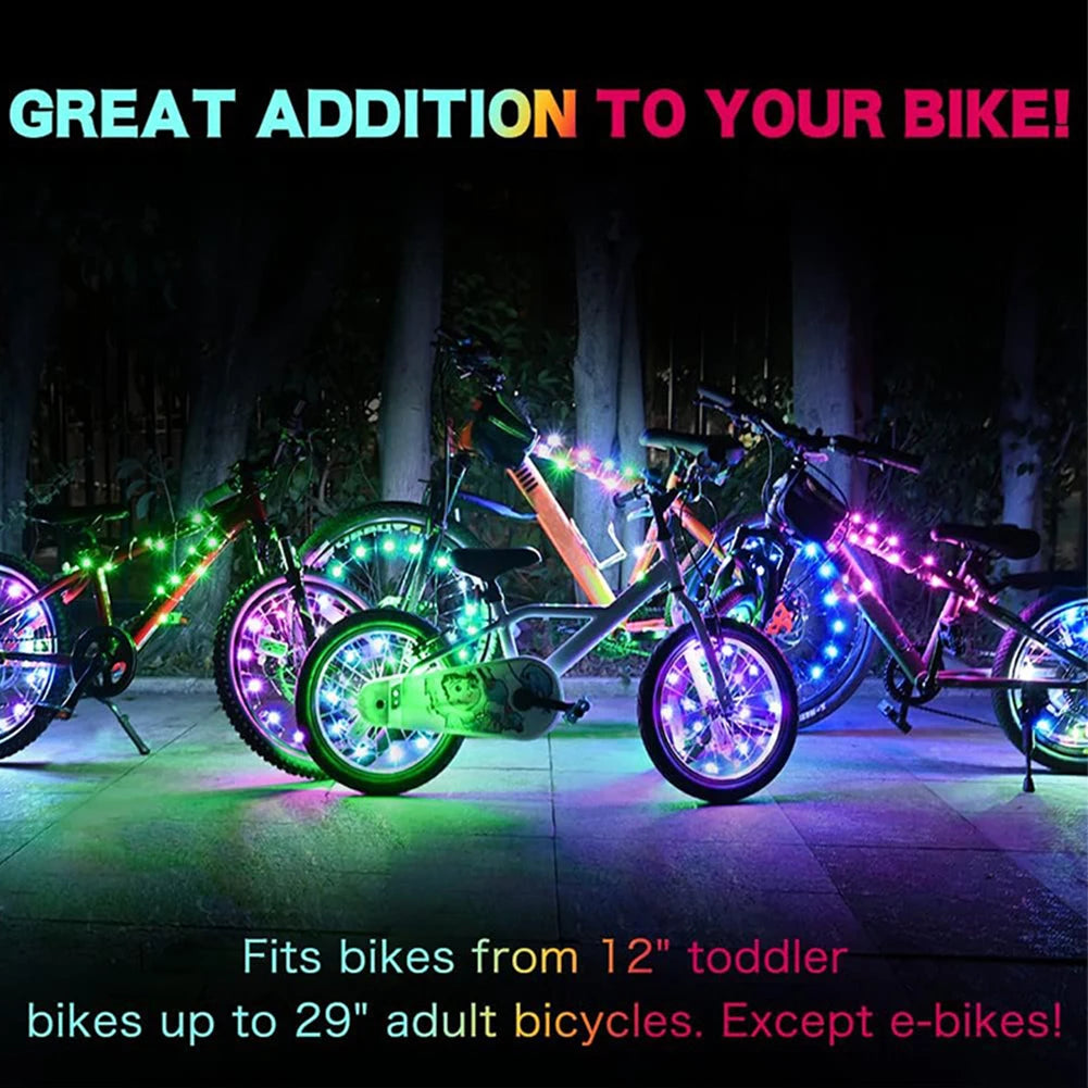 LED Bike Wheel Lights with Remote Control for Safety and Style Cycling Accessories - Wellness Outdoor Gear