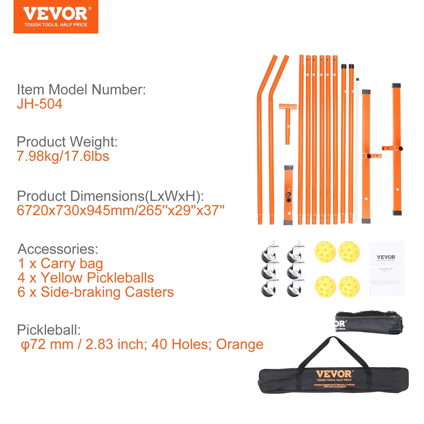 VEVOR Portable Pickleball Net System for Indoor Outdoor Play - Wellness Outdoor Gear