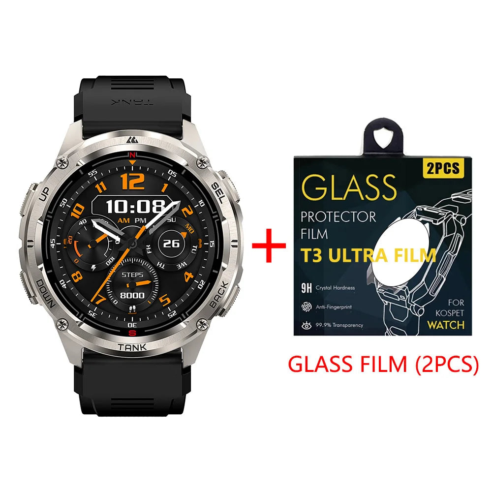 KOSPET Tank T3 Ultra GPS Smart Watch for Men with Compass and Altimeter 5ATM Waterproof - Wellness Outdoor Gear