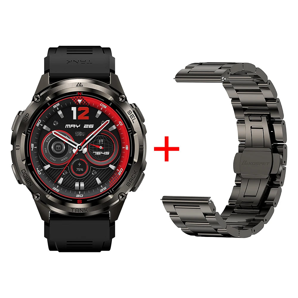 KOSPET Tank T3 Ultra GPS Smart Watch for Men with Compass and Altimeter 5ATM Waterproof - Wellness Outdoor Gear