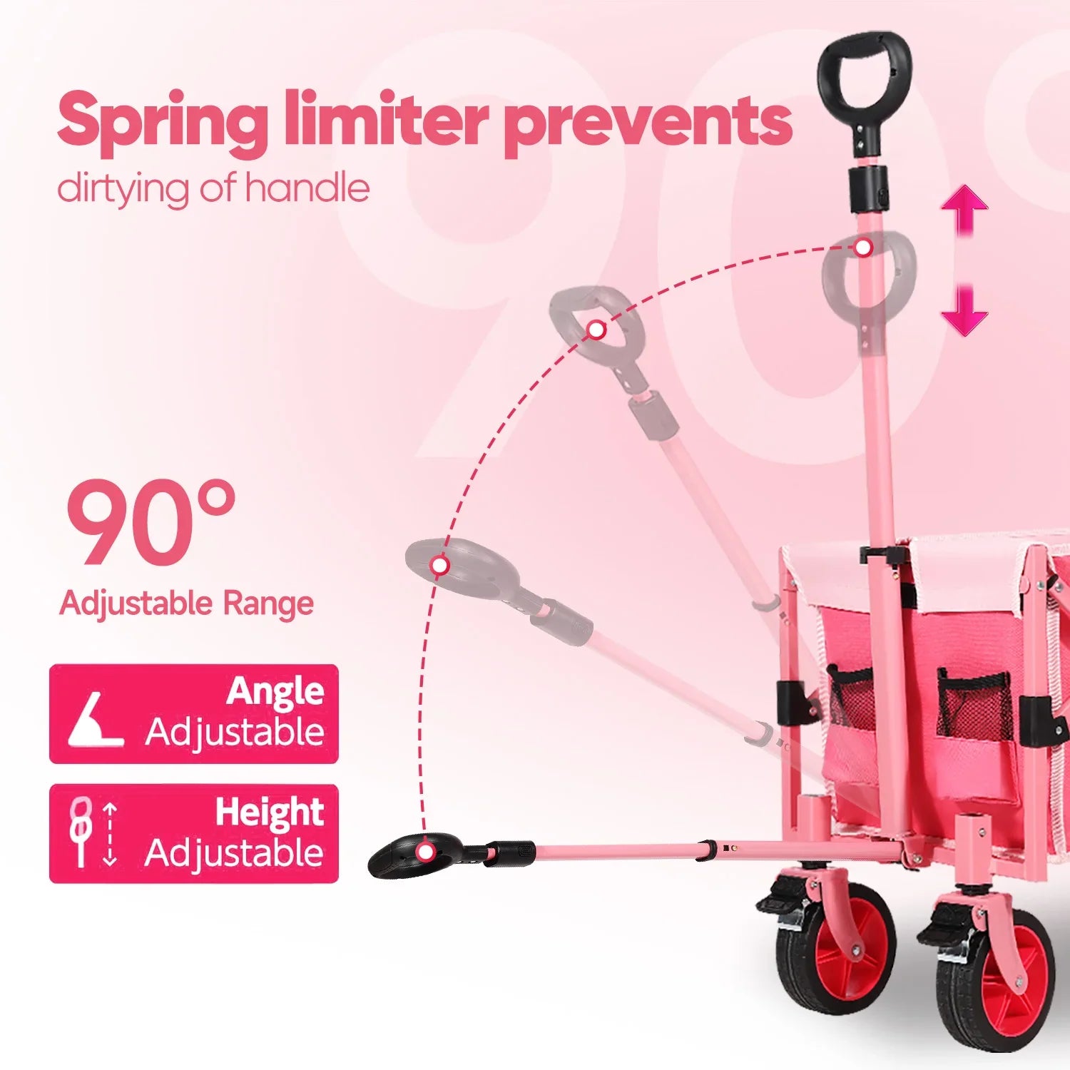 52 Inch Extender Folding Collapsible Wagon Cart Lightweight Heavy Duty 330 Pounds Capacity - Wellness Outdoor Gear